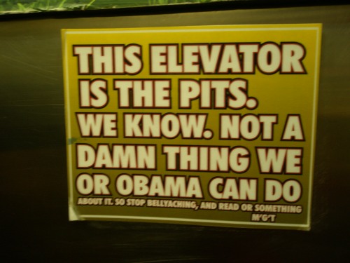 fairway elevator sign